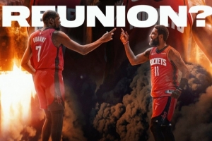 美媒發(fā)問：我們是否有可能看到杜蘭特和歐文在火箭重聚??？