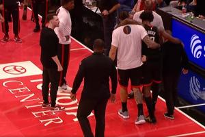 還是好兄弟！伊森受傷 亞當(dāng)斯將其攙扶離場 兩人此前曾有過沖突