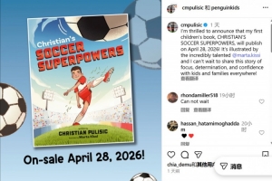 普利西奇自宣將出版兒童讀物，在美國(guó)的孩童群體中宣傳足球