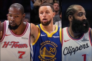 今夕是何年？杜蘭特/庫里/哈登場均得分皆25+ 真實命中率均60%+