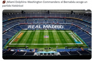 創(chuàng)造歷史！皇馬曬伯納烏球場照片，預(yù)熱今晚進(jìn)行的NFL比賽