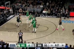 捍衛(wèi)主場(chǎng)！8號(hào)秀杰明追身三分再進(jìn) 籃網(wǎng)開(kāi)局4記三分13-4！