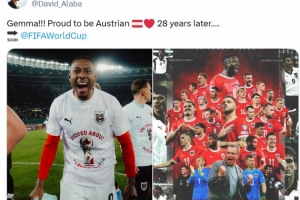 阿拉巴社媒曬照慶祝：身為奧地利人而驕傲，時(shí)隔28年重回世界杯！