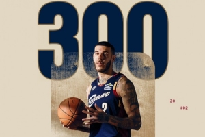 恭喜！騎士官方曬照：朗佐·鮑爾達(dá)成生涯第300場(chǎng)里程碑