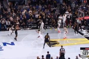 可惜！庫里三分不中 追夢(mèng)前場(chǎng)籃板給庫里依舊不中 勇士不敵開拓者