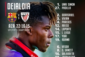 每體：畢巴公布戰(zhàn)巴薩名單用尼科照片，疑似嘲諷巴薩俱樂(lè)部