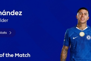 破門鎖定勝局，英超官方：恩佐當選切爾西2-0伯恩利全場最佳