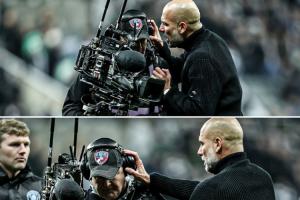 發(fā)生了什么？曼城輸球后瓜帥疑似與攝影師爭論，扒開耳機上前耳語