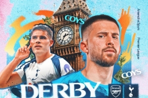 熱刺發(fā)布北倫敦德比海報(bào)：維卡里奧、范德芬、西蒙斯、特爾出鏡