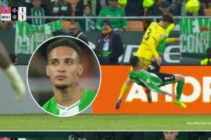 爆頭！安東尼倒勾動(dòng)作正中對手頭部，第90分鐘被直紅罰下